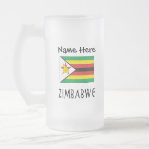 Zimbabwe Gepersonaliseerde vlag van Zimbabwe  Matglas Bierpul
