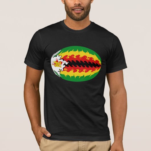 Zimbabwe Gnarly Flag T-Shirt (Voorkant)