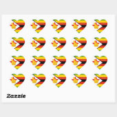 Zimbabwe Hart Sticker, Patriotische Zimbabwe Vlag Sticker (Vel)