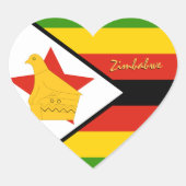 Zimbabwe Heart Sticker, Patriottische Zimbabwaanse Hart Sticker (Voorkant)