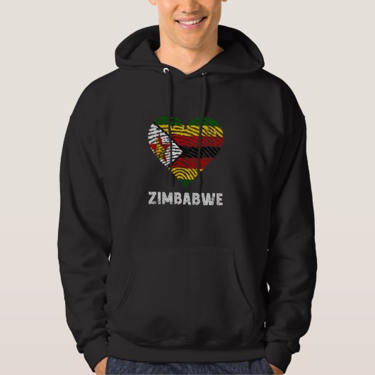 Zimbabwe Heart Zimbabwaanse roots Zimbabwaanse Hoodie (Voorkant)