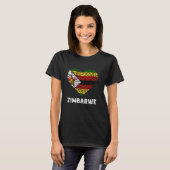 Zimbabwe Heart  Zimbabwaanse roots Zimbabwaanse T-shirt (Voorkant volledig)