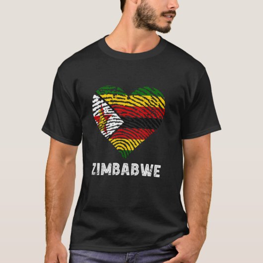Zimbabwe Heart Zimbabwaanse roots Zimbabwaanse T-shirt (Voorkant)