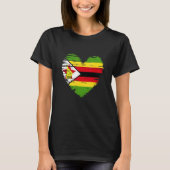 Zimbabwe Heart Zimbabwe Flag Zimbabwe Pride T-shirt (Voorkant)