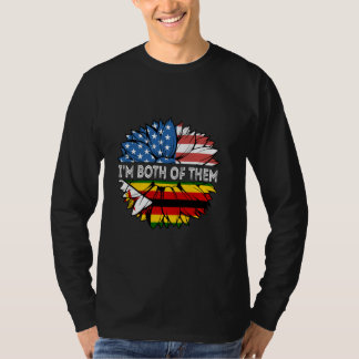 Zimbabwe Ik ben beiden USA Zonnebloem Zimbabwaan T-shirt