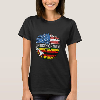 Zimbabwe Ik ben beiden USA Zonnebloem Zimbabwaan T-shirt