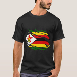 Zimbabwe in mijn DNA Zimbabwe vlag trots Zimbabwaa T-shirt