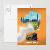Zimbabwe Kaart geïllustreerde reisposter (Voorkant / Achterkant)