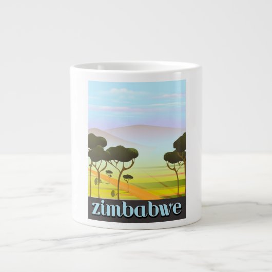 Zimbabwe landschapsreisposter grote koffiekop (Voorkant)