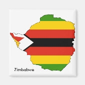 Zimbabwe Map en Flag Thmed Magnet (Voorkant)