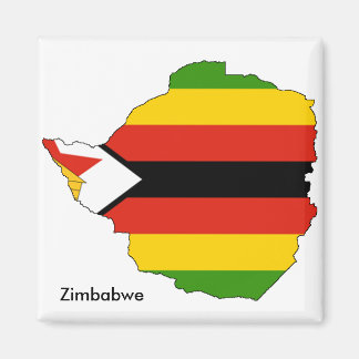 Zimbabwe Map en Flag Thmed Magnet