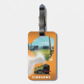 Zimbabwe Map geïllustreerd reisposter Bagagelabel (Achterkant verticaal)