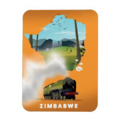 Zimbabwe Map geïllustreerd reisposter Magneet (Verticaal)