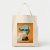 Zimbabwe Map geïllustreerd reisposter Tote Bag (Voorkant)