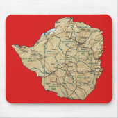 Zimbabwe Map Mousepad Muismat (Voorkant)