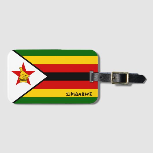 Zimbabwe National Flag Patriotic Bagagelabel (Voorkant (horizontaal))