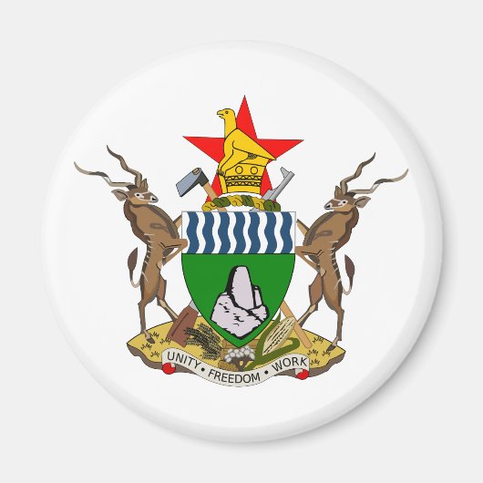 Zimbabwe officieel wapen heraldiek symbool magneet (Voorkant)