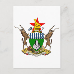 Zimbabwe Officieel wapenschild heraldry-symbool Briefkaart