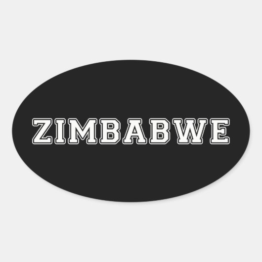 Zimbabwe Ovale Sticker (Voorkant)