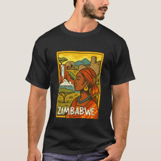 Zimbabwe Retro Comic Reizen Ontmoet Me in Zimbabwe T-shirt