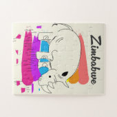 Zimbabwe retro reislogo legpuzzel (Horizontaal)