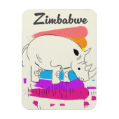 Zimbabwe retro reislogo magneet (Verticaal)