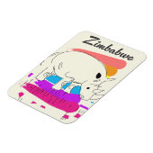 Zimbabwe retro reislogo magneet (Linkerzijde)