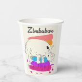 Zimbabwe retro reislogo papieren bekers (Voorkant)