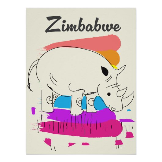 Zimbabwe retro reislogo perfect poster (Voorkant)
