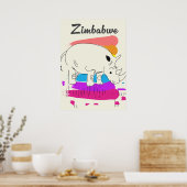 Zimbabwe retro reislogo poster (Keuken)