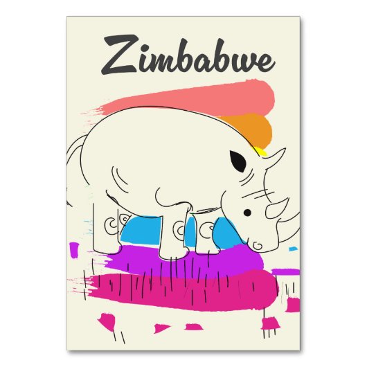Zimbabwe retro reizen logo kaart (Voorkant)