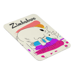 Zimbabwe retro reizen logo magneet