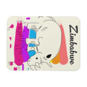 Zimbabwe retro reizen logo magneet (Horizontaal)