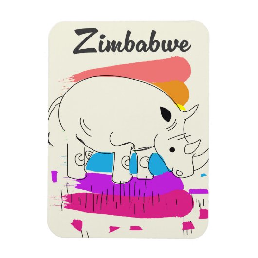 Zimbabwe retro reizen logo magneet (Verticaal)
