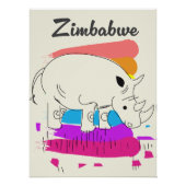 Zimbabwe retro reizen logo perfect poster (Voorkant)