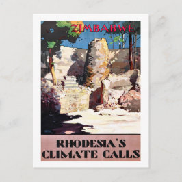 Zimbabwe, Rhodesia's klimaatoproepen, vintage,reiz Briefkaart