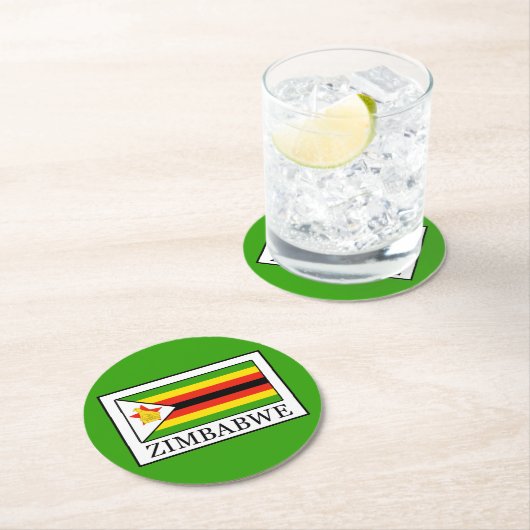Zimbabwe Ronde Kartonnen Onderzetter (Insitu)