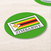 Zimbabwe Ronde Kartonnen Onderzetter (Gebogen)