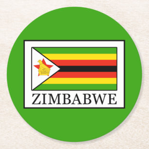 Zimbabwe Ronde Kartonnen Onderzetter