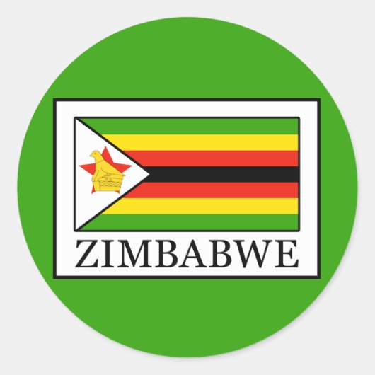Zimbabwe Ronde Sticker (Voorkant)