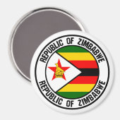 Zimbabwe Round Emblem Magneet (Voorkant / Achterkant)