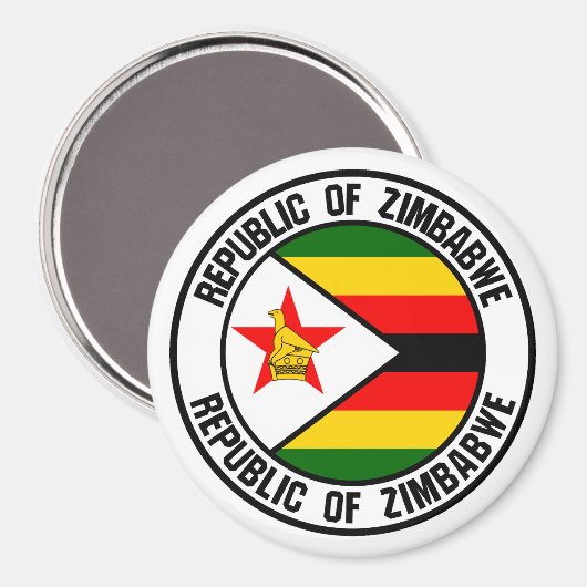 Zimbabwe Round Emblem Magneet (Voorkant / Achterkant)