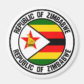 Zimbabwe Round Emblem Magneet (Voorkant)