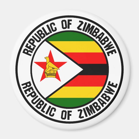 Zimbabwe Round Emblem Magneet (Voorkant)