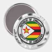 Zimbabwe Round Emblem Magneet (Voorkant / Achterkant)