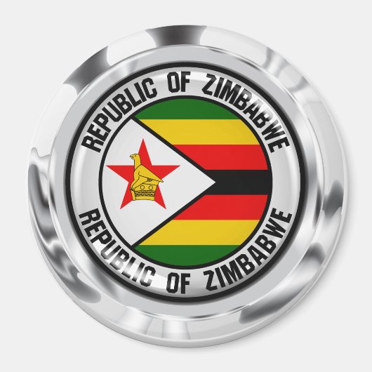 Zimbabwe Round Emblem Magneet (Voorkant)