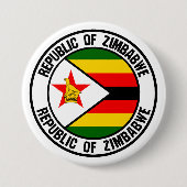 Zimbabwe Round Emblem Ronde Button 7,6 Cm (Voorkant)