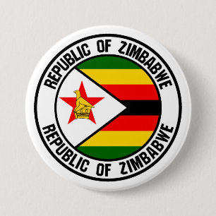 Zimbabwe Round Emblem Ronde Button 7,6 Cm