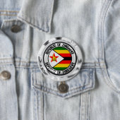 Zimbabwe Round Emblem Ronde Button 7,6 Cm (In situ)