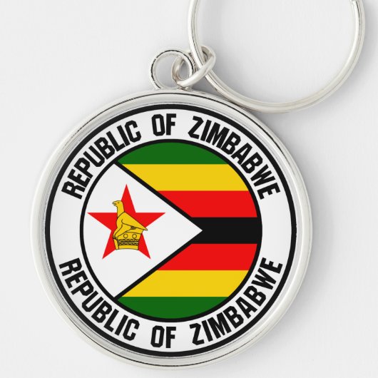 Zimbabwe Round Emblem Sleutelhanger (Voorkant)